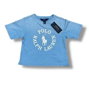 NWT Polo Ralph Lauren Girl’s Size 6 Blue Big Pony Logo Cotton Jersey Tee